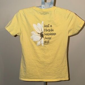 FloGrown Yellow Tee with Daisy Graphic